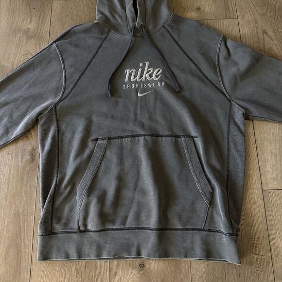Nike Sportswear Club French Terry Pullover Gray Medium Hoodie Sweatsuit - Picture 6 of 16